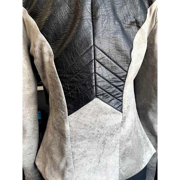 NWOT Blanc Noir Black and Gray Drape Moto Jacket Size M - Picture 9 of 10